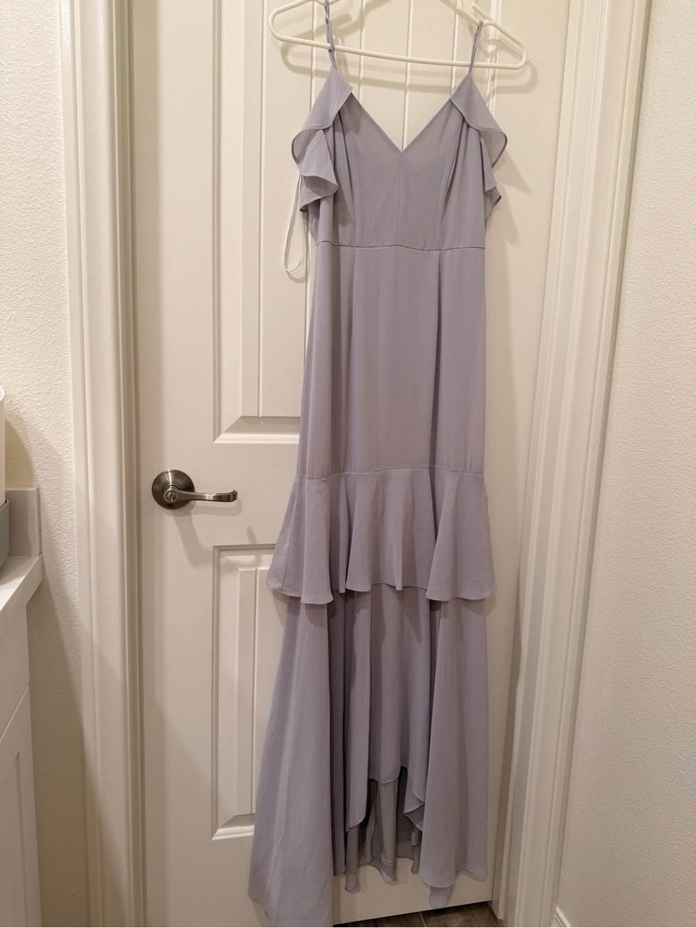 Lulus Cherish the Moment Light Gray Rugfled High-Low Maxi Dress, XS